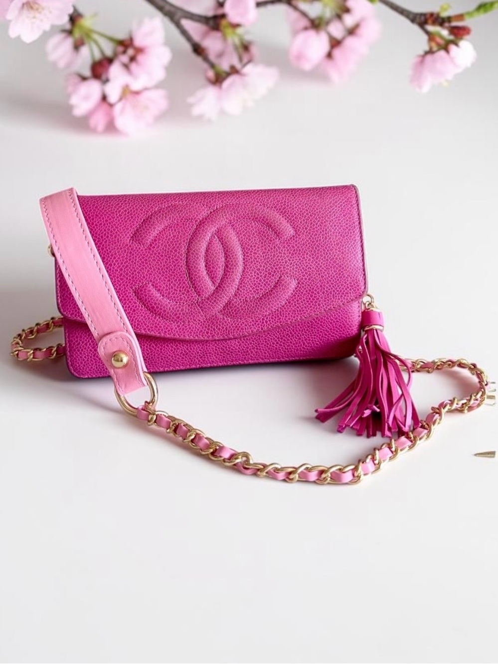 Chanel Caviar Clutch with Crossbody Strap